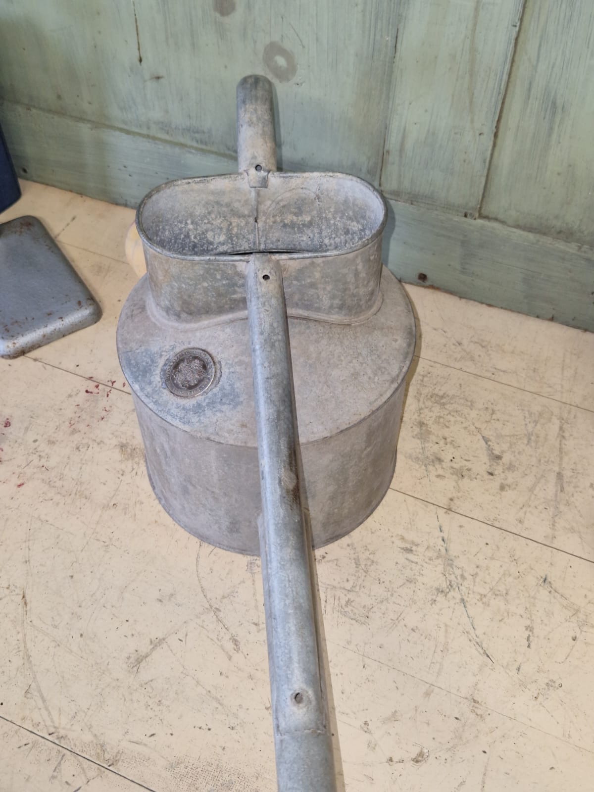 Vintage Haws Galvanised Long Reach Watering Can Brass Badge No Rose