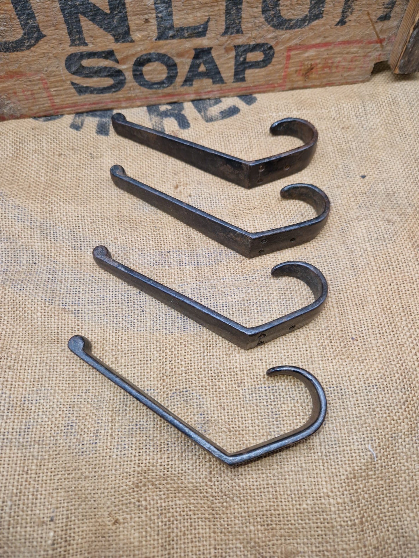 Vintage Iron Coat Hook Hooks Industrial X 4 Reclaimed