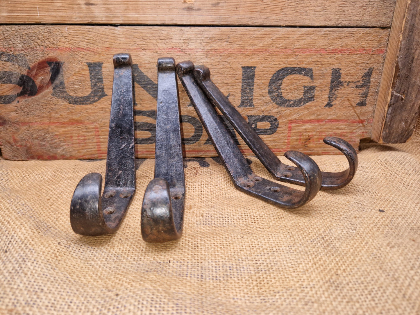 Vintage Iron Coat Hook Hooks Industrial X 4 Reclaimed