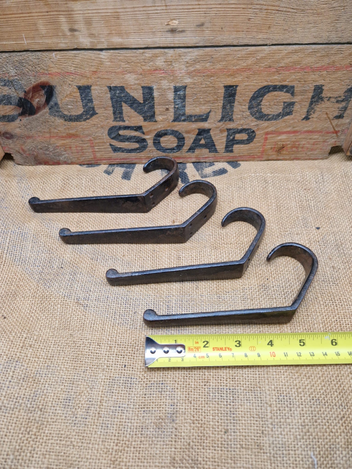 Vintage Iron Coat Hook Hooks Industrial X 4 Reclaimed