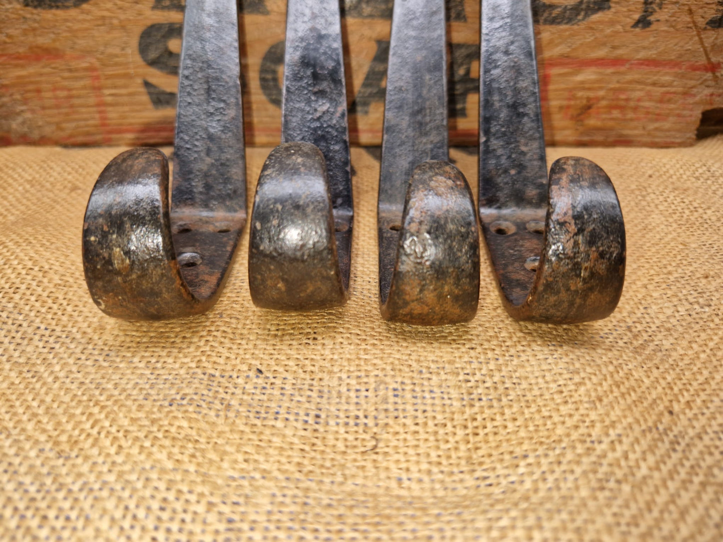 Vintage Iron Coat Hook Hooks Industrial X 4 Reclaimed