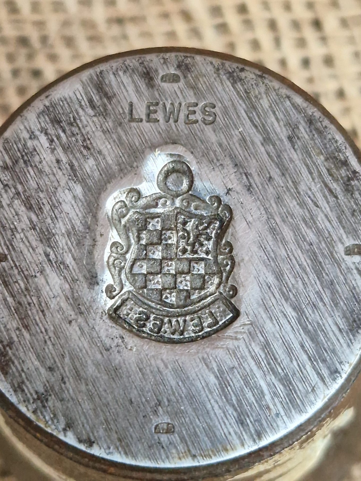 Vintage Silver Charm LEWES Metal Die Stamp Making Industrial