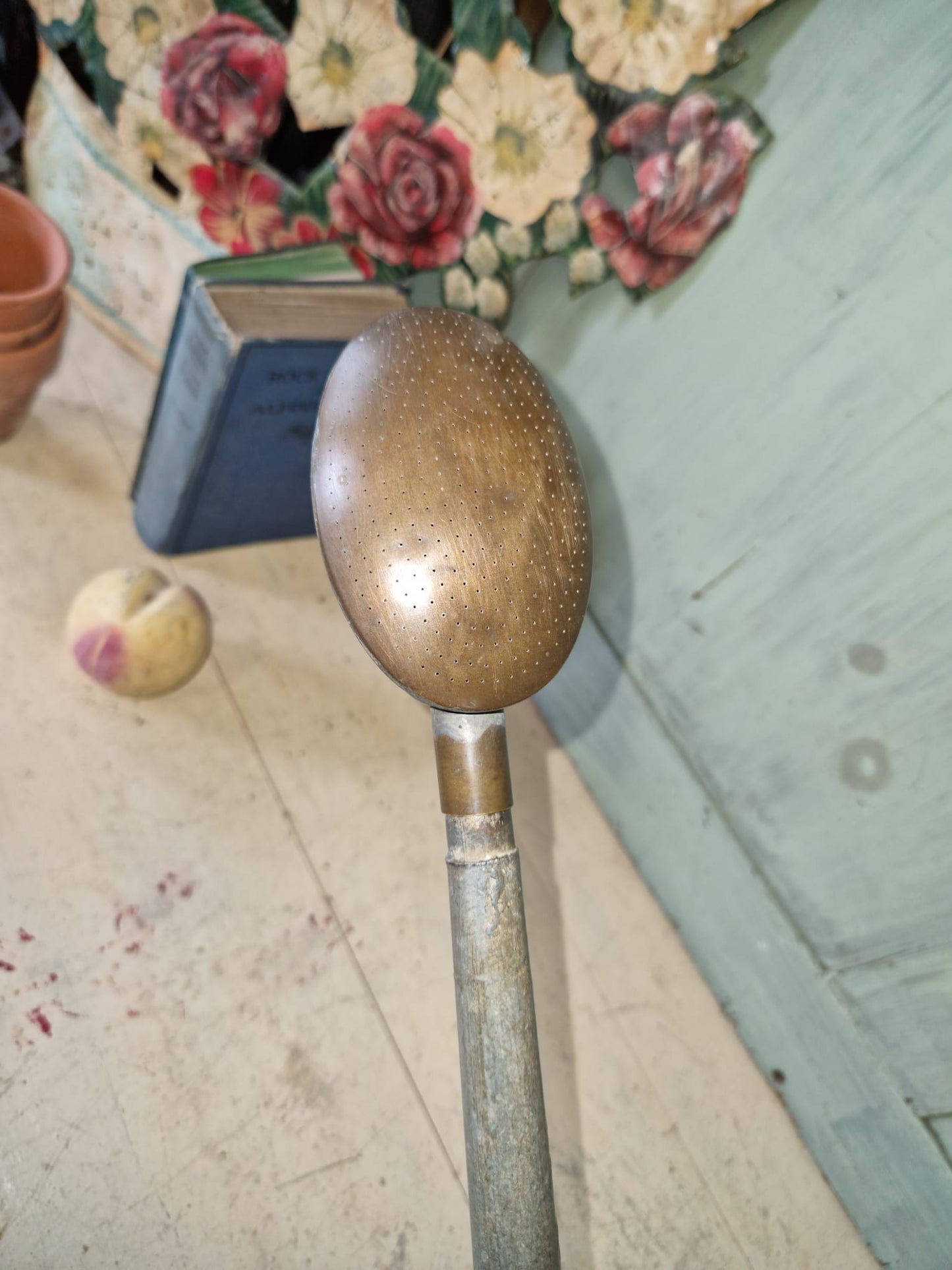 Vintage Haws Galvanised Long Reach Watering Can Brass Spout