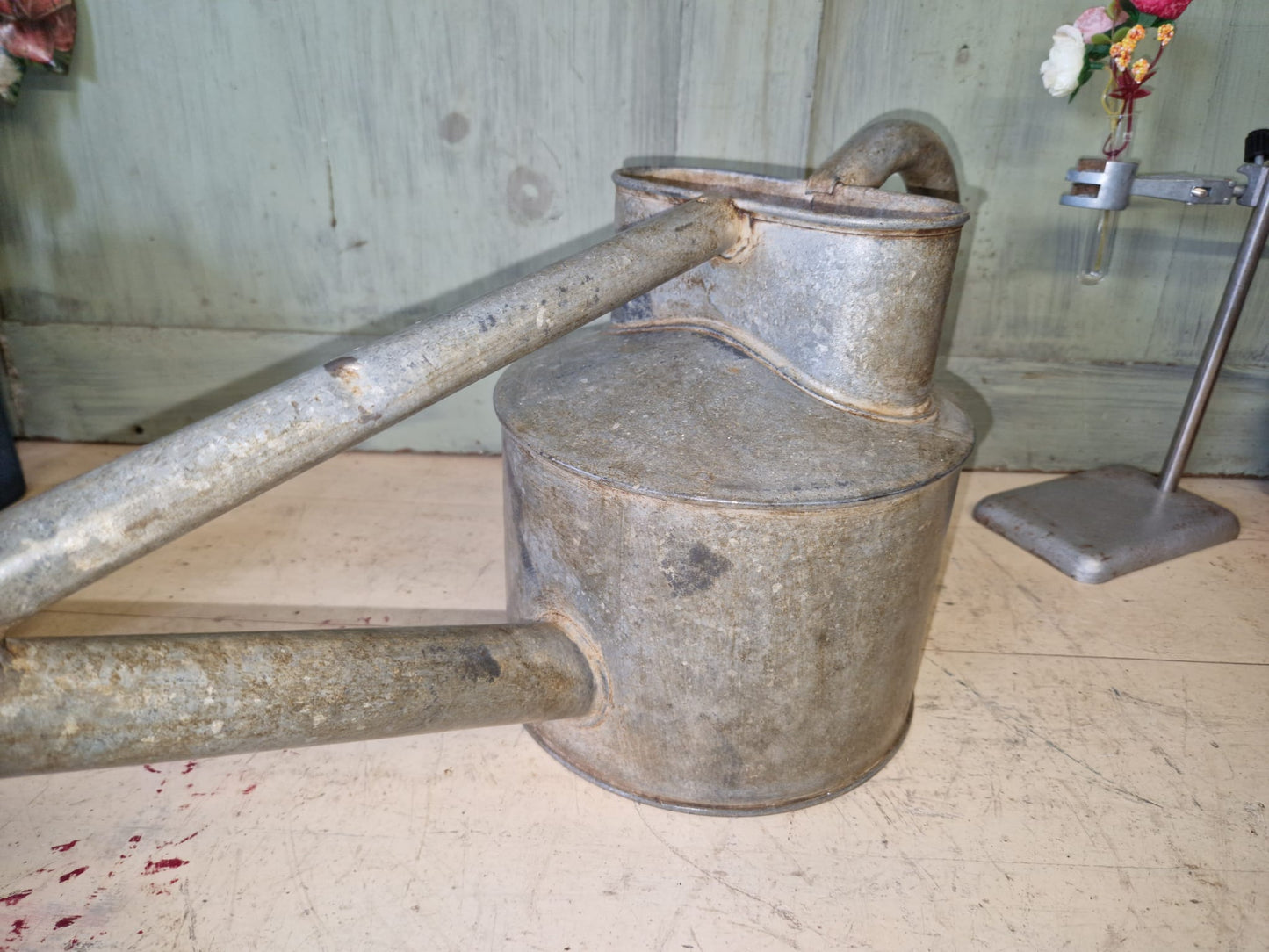 Vintage Haws Galvanised Long Reach Watering Can Brass Spout