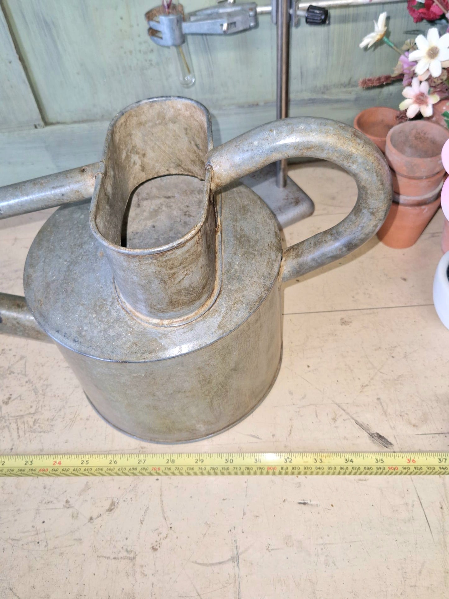 Vintage Haws Galvanised Long Reach Watering Can Brass Spout