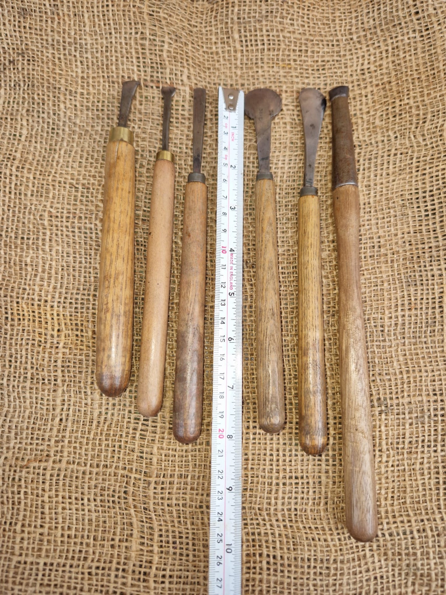 Vintage Burnisher Tools Wooden Handles Burnishing Leather Working Old Tools X 6