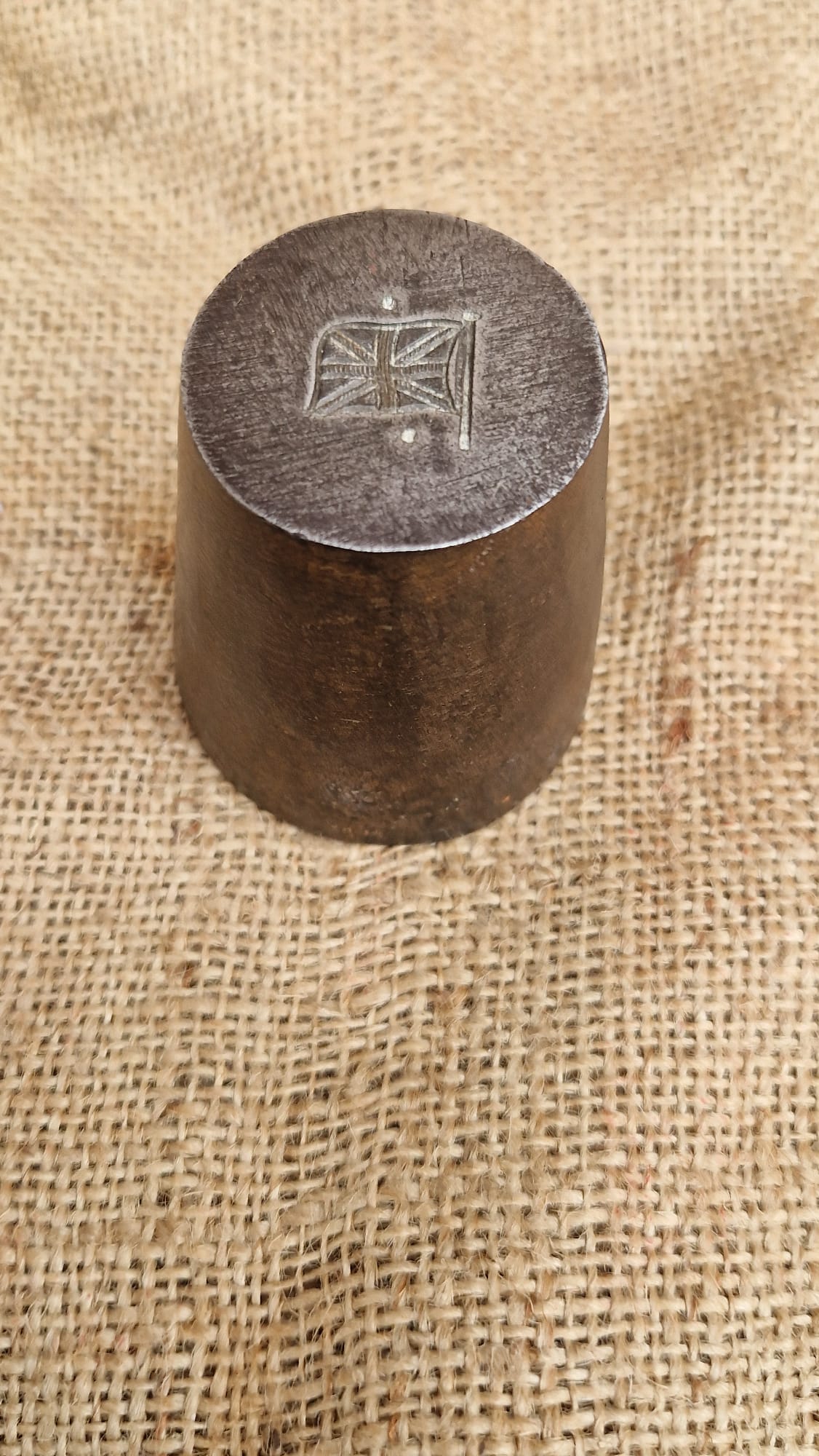 Union Jack Flag Vintage Silver Enamel Die Stamp Industrial