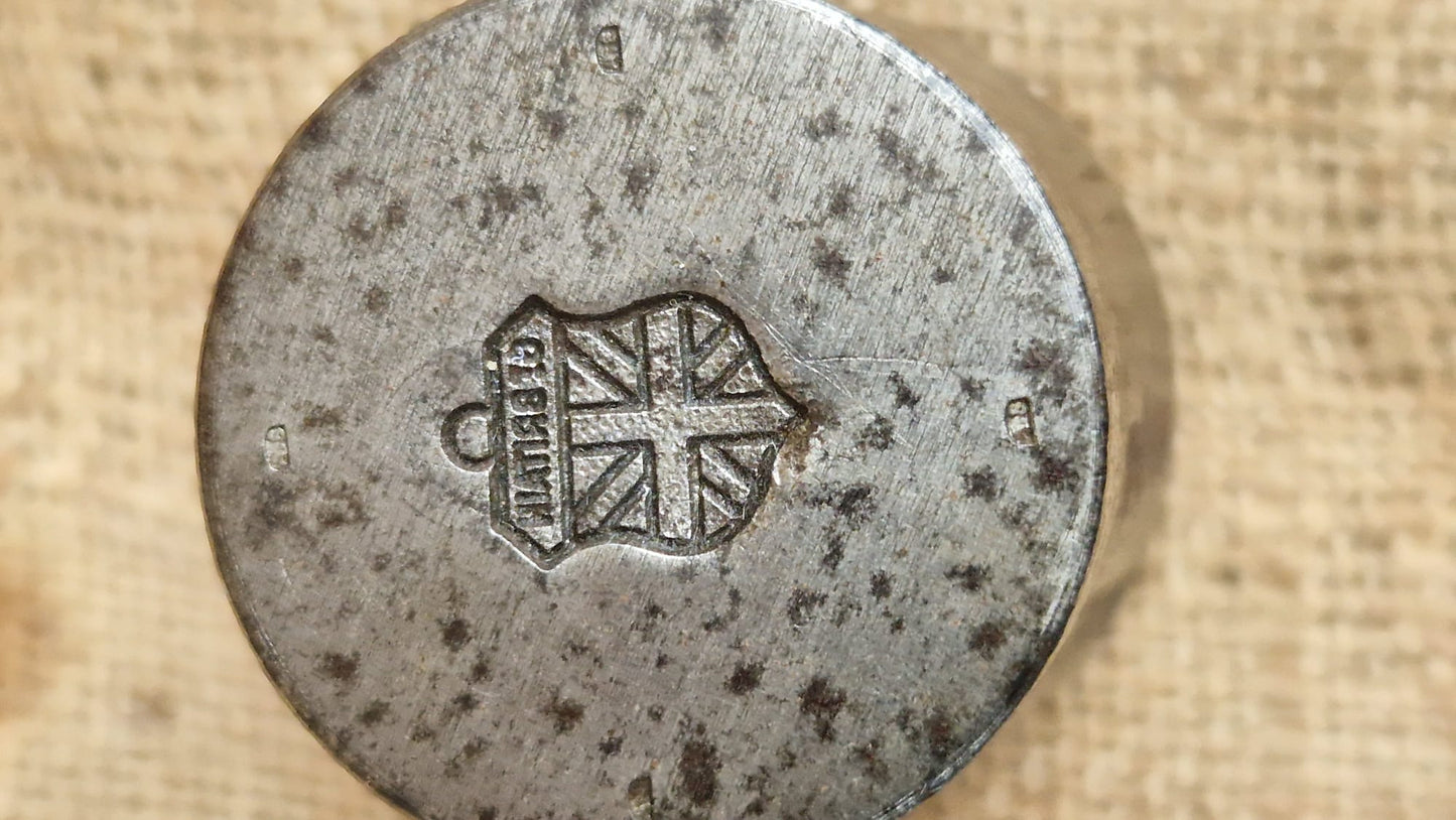 GT BRITAIN Vintage Enamel Souvenir Charm Metal Steel Die Stamp Industrial