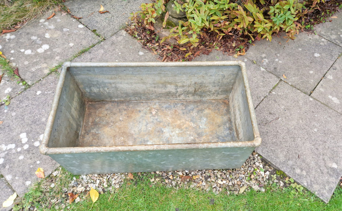 Vintage Galvanised Trough Planter / Herb Garden /Raised Bed Pond /Plant Pot