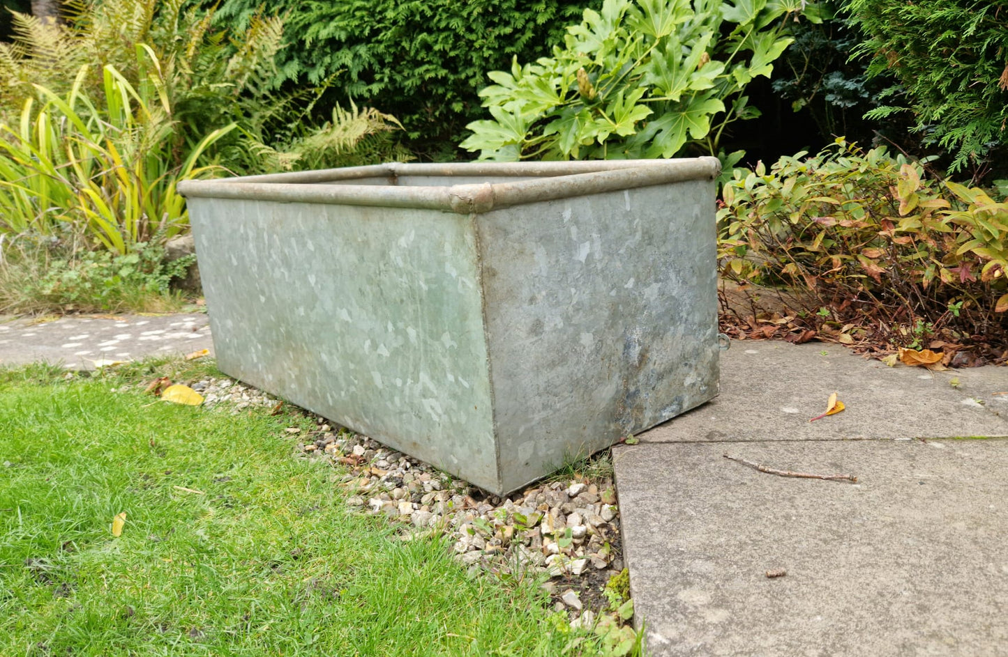 Vintage Galvanised Trough Planter / Herb Garden /Raised Bed Pond /Plant Pot