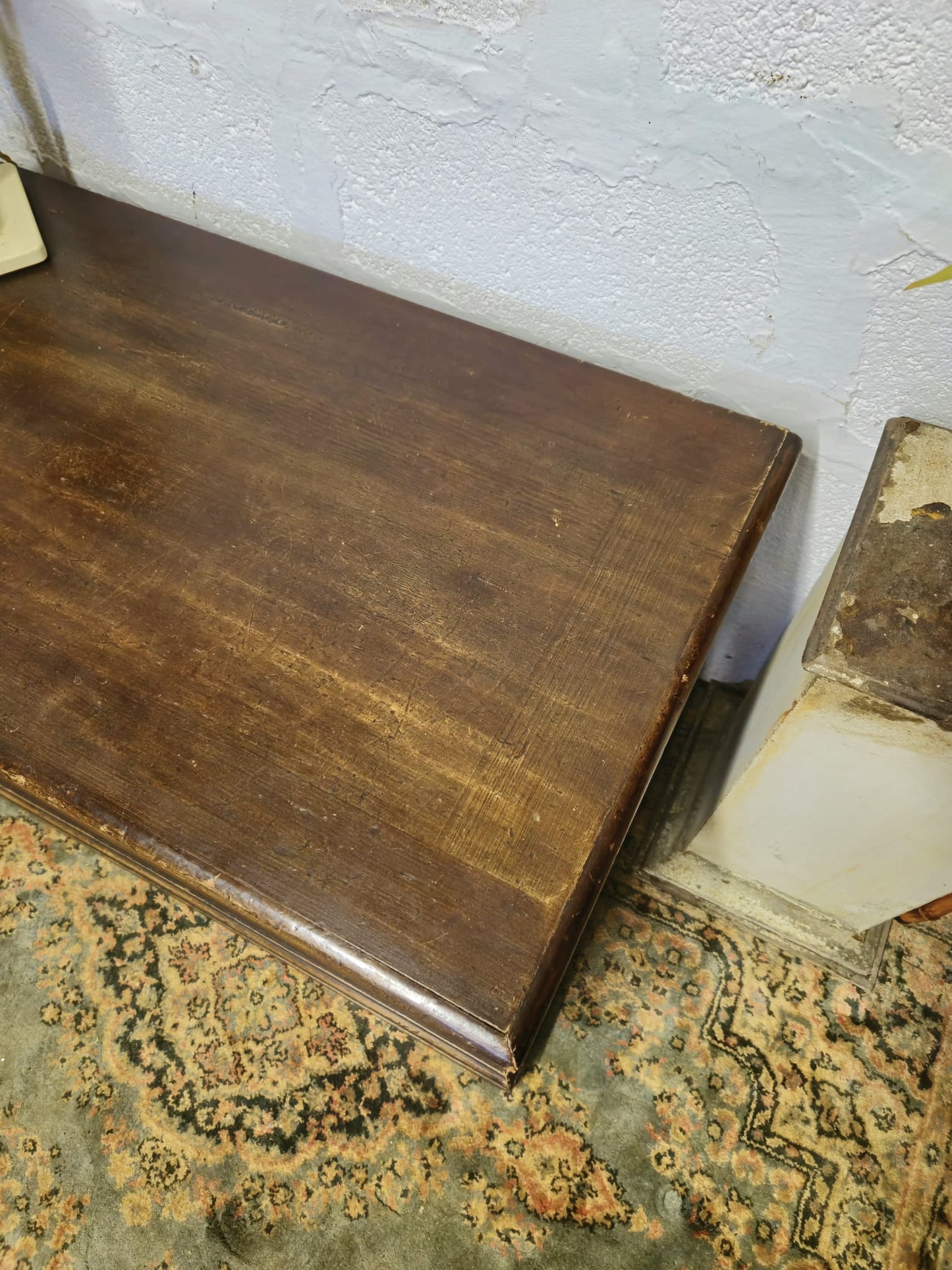 Antique Pine Blanket Box With Original Scumbling Wooden Storage Trunk Scumble