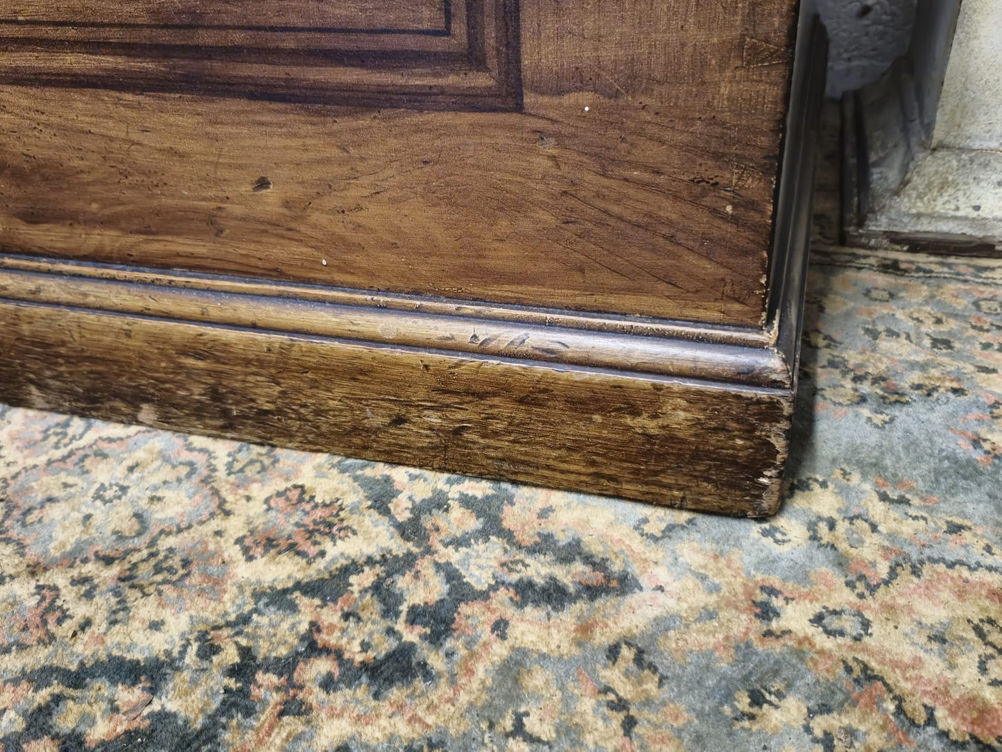 Antique Pine Blanket Box With Original Scumbling Wooden Storage Trunk Scumble