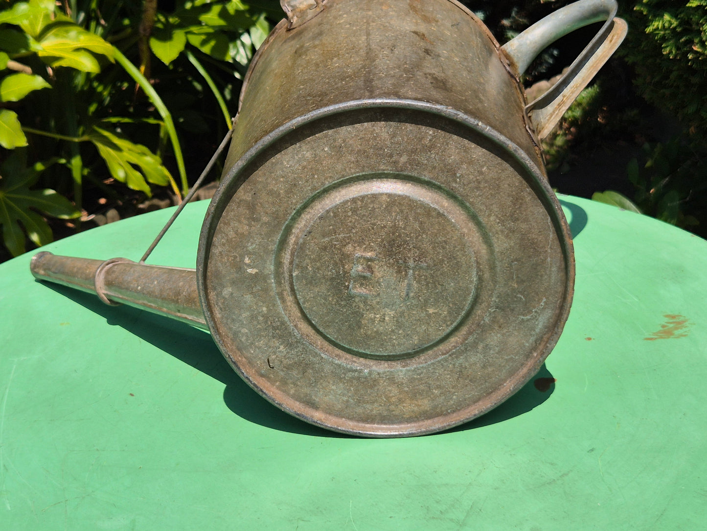 Galvanised Watering Can 2 Gallon Brass Badge