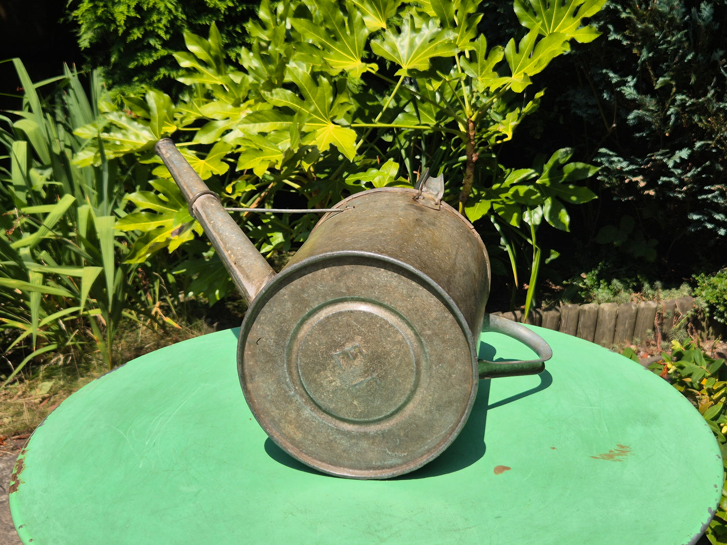 Galvanised Watering Can 2 Gallon Brass Badge