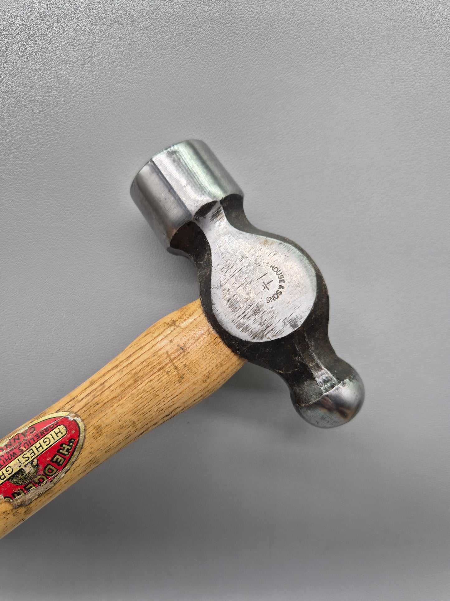 Whitehouse Ball Pein Hammer - 1 1/2 lb - Made In England Original Label Hedgehog