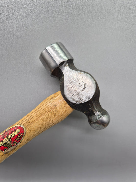 Whitehouse Ball Pein Hammer - 1 1/2 lb - Made In England Original Label Hedgehog