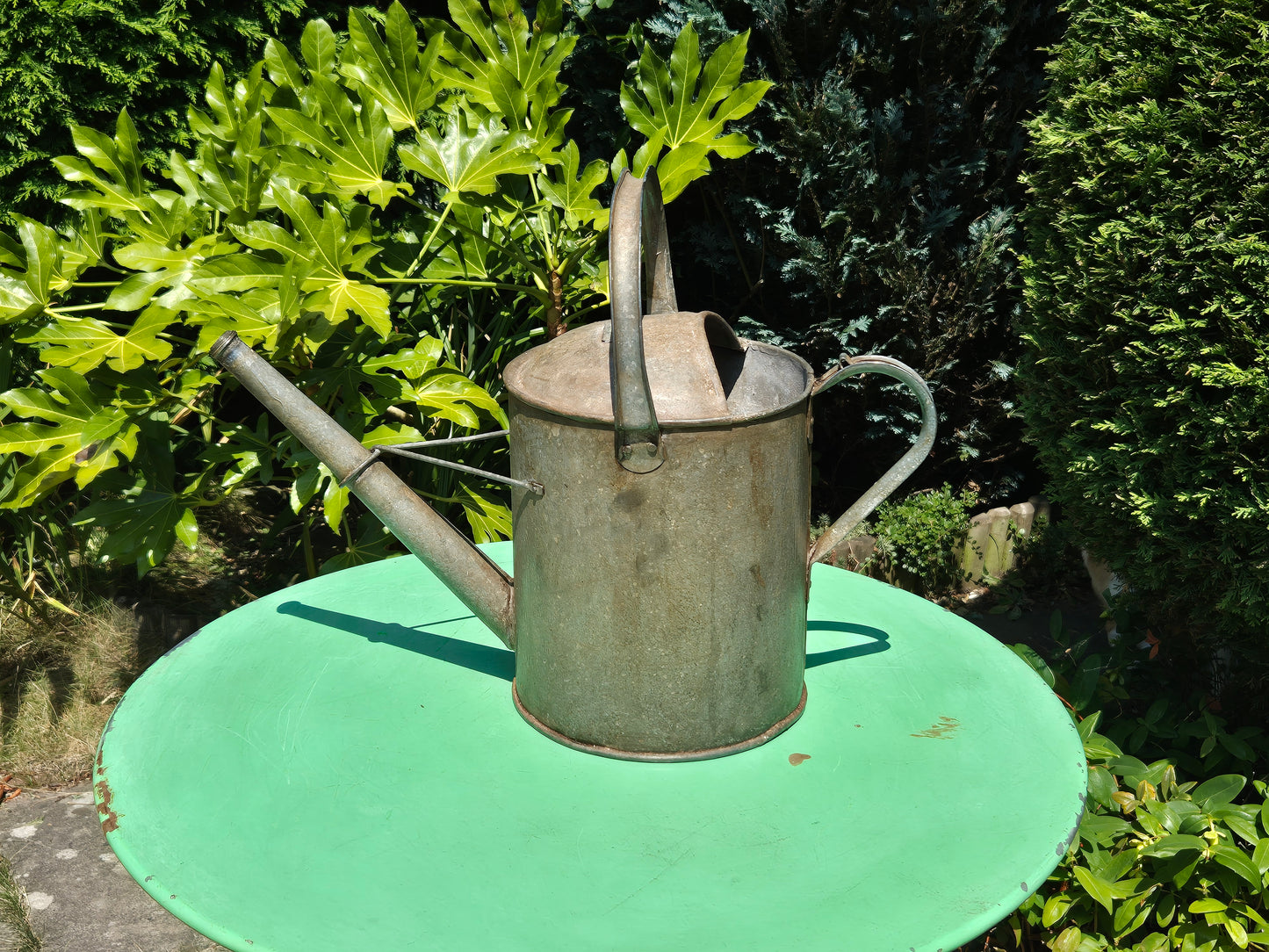 Galvanised Watering Can 2 Gallon Brass Badge